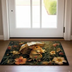 Small Rat Umbrella Doormat Floor Mats Washable Rugs Kitchen Mat Non-Slip Oil Proof Rug Indoor Outdoor Mat Bedroom Decor Bathroom Mat Entrance Rug