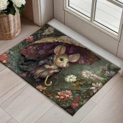 Small Rat Umbrella Doormat Floor Mats Washable Rugs Kitchen Mat Non-Slip Oil Proof Rug Indoor Outdoor Mat Bedroom Decor Bathroom Mat Entrance Rug