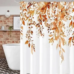 Small Stall Vintage Floral Shower Curtain Waterproof Fabric Botancial Flower Plant Shower Curtains for Bathroom