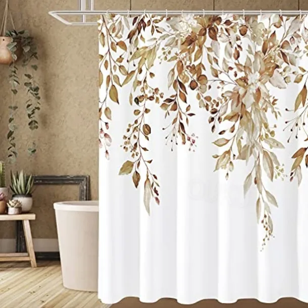 Small Stall Vintage Floral Shower Curtain Waterproof Fabric Botancial Flower Plant Shower Curtains for Bathroom
