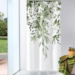 Small Stall Vintage Floral Shower Curtain Waterproof Fabric Botancial Flower Plant Shower Curtains for Bathroom