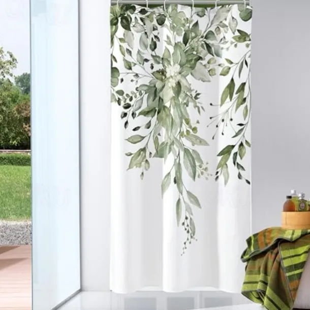 Small Stall Vintage Floral Shower Curtain Waterproof Fabric Botancial Flower Plant Shower Curtains for Bathroom