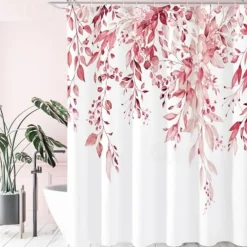Small Stall Vintage Floral Shower Curtain Waterproof Fabric Botancial Flower Plant Shower Curtains for Bathroom