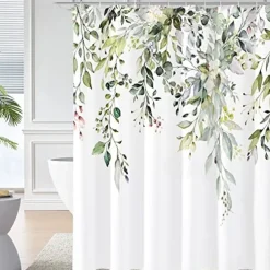 Small Stall Vintage Floral Shower Curtain Waterproof Fabric Botancial Flower Plant Shower Curtains for Bathroom