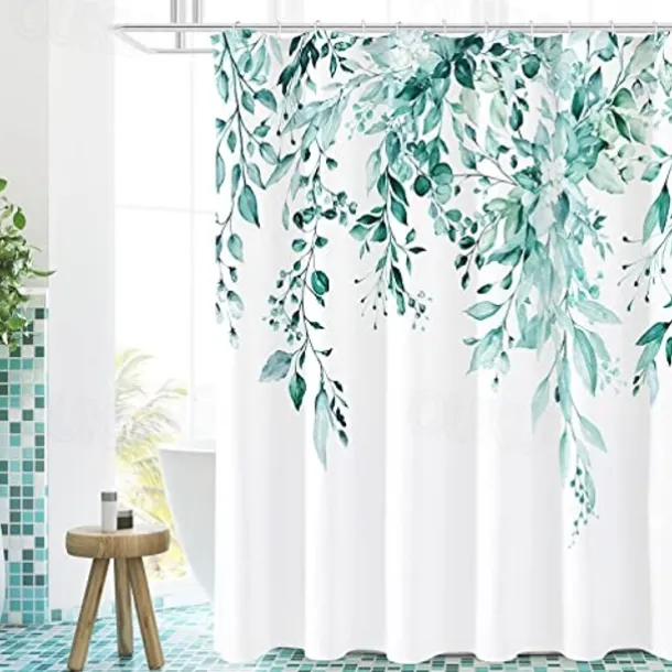 Small Stall Vintage Floral Shower Curtain Waterproof Fabric Botancial Flower Plant Shower Curtains for Bathroom
