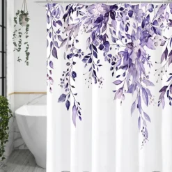 Small Stall Vintage Floral Shower Curtain Waterproof Fabric Botancial Flower Plant Shower Curtains for Bathroom