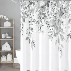 Small Stall Vintage Floral Shower Curtain Waterproof Fabric Botancial Flower Plant Shower Curtains for Bathroom