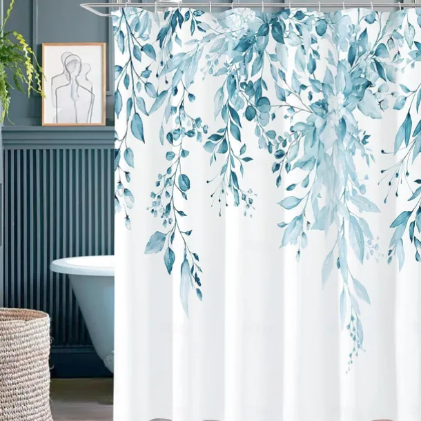 Small Stall Vintage Floral Shower Curtain Waterproof Fabric Botancial Flower Plant Shower Curtains for Bathroom