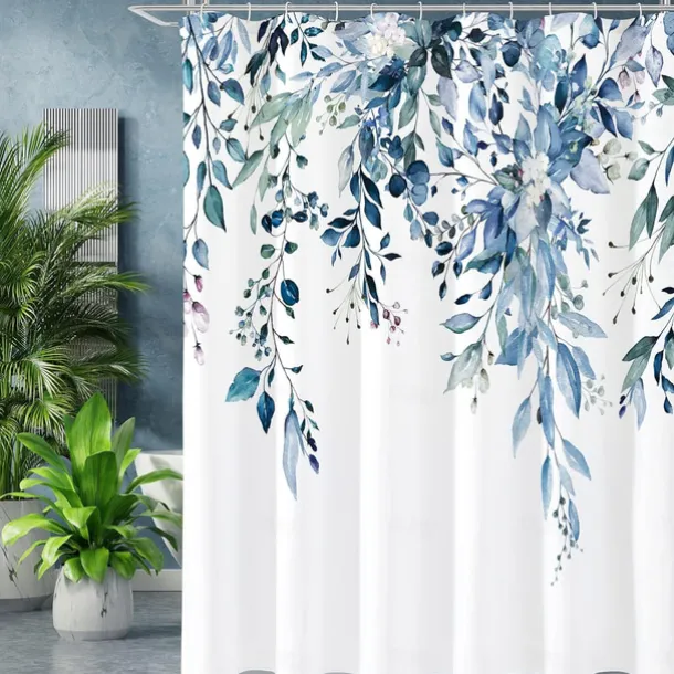 Small Stall Vintage Floral Shower Curtain Waterproof Fabric Botancial Flower Plant Shower Curtains for Bathroom