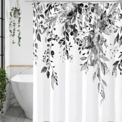 Small Stall Vintage Floral Shower Curtain Waterproof Fabric Botancial Flower Plant Shower Curtains for Bathroom