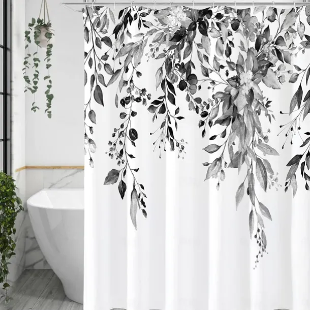Small Stall Vintage Floral Shower Curtain Waterproof Fabric Botancial Flower Plant Shower Curtains for Bathroom