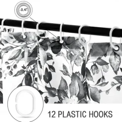 Small Stall Vintage Floral Shower Curtain Waterproof Fabric Botancial Flower Plant Shower Curtains for Bathroom