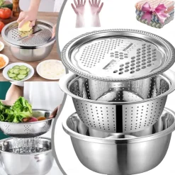 Smartdwel Basin, Germany Multifunctional Stainless Steel Basin, Smartdwel Multifunctional Stainless Steel Basin, 3 in 1 Stainless Steel Shredding & Drainage Chopping Basin