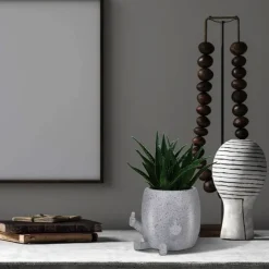 Smiling Plant Pot with Middle Fingers Up,Resin Plastic Ornaments Flower Pot, Planting Containers, Novelty Interesting Decorations, for Home Indoor Window, Desktop, Outdoor Patio Yard