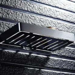 Soap Dishes Holders Hollow Modern Stainless Steel Bathroom Single Shelf Wall Mounted Silvery 1pc