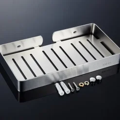 Soap Dishes Holders Hollow Modern Stainless Steel Bathroom Single Shelf Wall Mounted Silvery 1pc