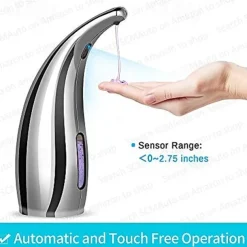 Soap Dispenser Touchless, No Touch Automatic Soap Dispenser for Kitchen, Bathroom, Shower (300ml, Silver)