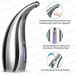Soap Dispenser Touchless, No Touch Automatic Soap Dispenser for Kitchen, Bathroom, Shower (300ml, Silver)