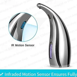 Soap Dispenser Touchless, No Touch Automatic Soap Dispenser for Kitchen, Bathroom, Shower (300ml, Silver)