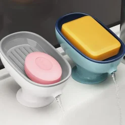 Soap Holder Self Draining for Sink Soap Holder Suction Cup Bar Soap Holder for Kitchen Bathtub
