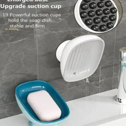 Soap Holder Self Draining for Sink Soap Holder Suction Cup Bar Soap Holder for Kitchen Bathtub