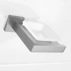 Soap Holder Stainless Steel and ABS with Glass Tray Wall Mounted Bathroom 1pc Painted Finishes, Chrome Electroplated and Brushed