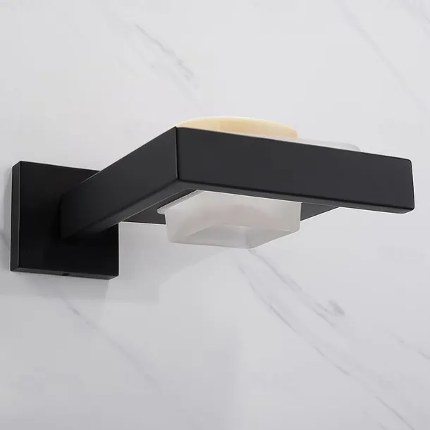 Soap Holder Stainless Steel and ABS with Glass Tray Wall Mounted Bathroom 1pc Painted Finishes, Chrome Electroplated and Brushed