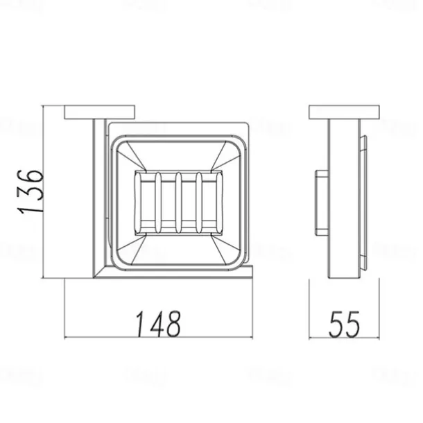 Soap Holder Stainless Steel and ABS with Glass Tray Wall Mounted Bathroom 1pc Painted Finishes, Chrome Electroplated and Brushed