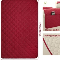 Sofa Armrest Cover Couch Armrest Mat Water Resistant Backret Cover Soft Protector for Chairs Couch Sofa Armchair Slipcovers Recliner Sofa