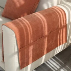 Sofa Armrest Cover Solid Color Extended Non slip Storage Cover Thick Chenille Sofa Armrest Cover