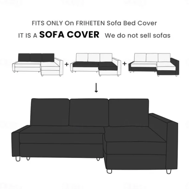 Sofa Bed Cover for Dogs,IKEA FRIHETEN Sofa Bed Sleeper Cover, Replacement Corner Couch Slipcover with Right Chaise or Left Chaise Washable Furniture Protector FRIHETcover LITB PRIME cover