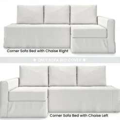 Sofa Bed Cover with Storage Solid Color Slipcovers FRIHETcover LITB PRIME cover