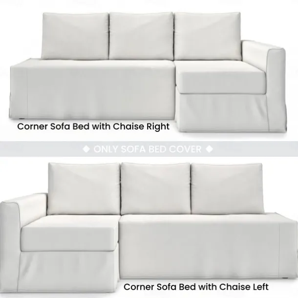 Sofa Bed Cover with Storage Solid Color Slipcovers FRIHETcover LITB PRIME cover