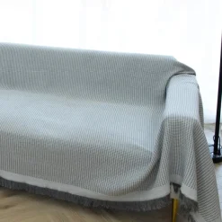 Sofa Couch Cover Cotton Sofa Slipcovers Sofa Towel Blanket Sofa Throws Covers for Cushion Couch, Couch Cover for Dogs Furniture Protector Cover with Tassel