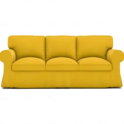 Sofa Cover 100% Cotton 3 Seat Sofa Sllipcover Solid Color Quilted Slipcovers UPPcover LITB PRIME cover