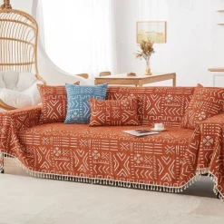 Sofa Cover Boho Sofa Blanket Throw Towel Chenille for Sectional Couch Armchair Loveseat 4 or 4 or 3 Seater L Shape Anti-Scratch Cat Washable