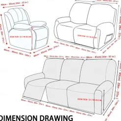 Sofa Cover Geometric Printed Polyester Slipcovers - Modern Geometric Pattern - Durable and Stretchable Polyester Fabric - Protects and Refreshes Your Sofa