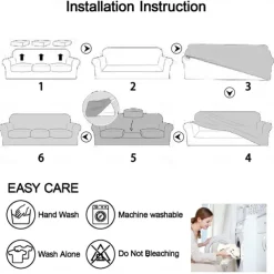Sofa Cover Plants Yarn Dyed Polyester Slipcovers - Elegant Botanical Pattern - Soft and Durable Yarn Dyed Polyester - Protects and Revitalizes Your Sofa