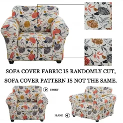 Sofa Cover Plants Yarn Dyed Polyester Slipcovers - Elegant Botanical Pattern - Soft and Durable Yarn Dyed Polyester - Protects and Revitalizes Your Sofa