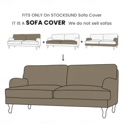 Sofa Cover 3-Seater Solid Color Slipcovers STOCKcover LITB PRIME cover