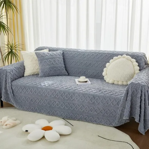 Sofa Cover Sofa Blanket Plush Jacquard Couch Cover Couch Protector Sofa Throw Cover Washable for Armchair/Loveseat/3 Seater/4 Seater/L Shape Sofa