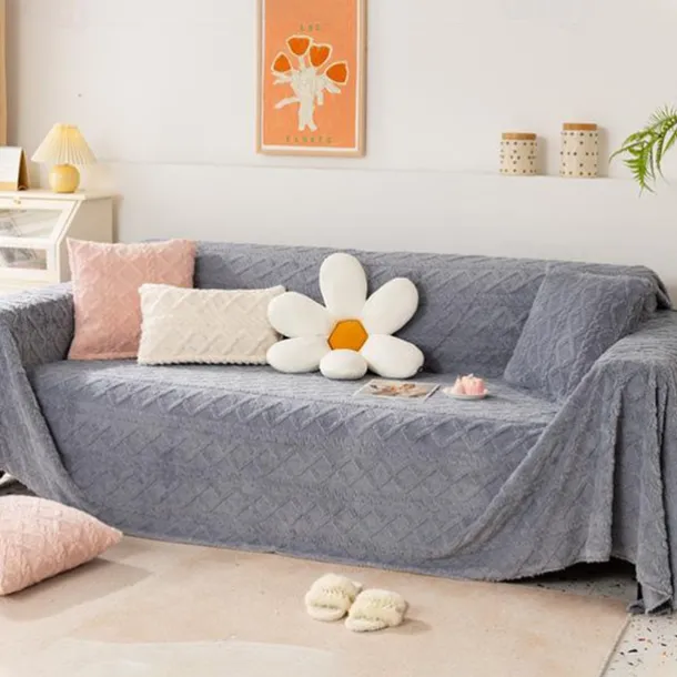 Sofa Cover Sofa Blanket Plush Jacquard Couch Cover Couch Protector Sofa Throw Cover Washable for Armchair/Loveseat/3 Seater/4 Seater/L Shape Sofa