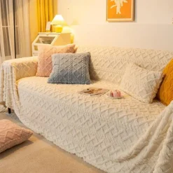 Sofa Cover Sofa Blanket Plush Jacquard Couch Cover Couch Protector Sofa Throw Cover Washable for Armchair/Loveseat/3 Seater/4 Seater/L Shape Sofa