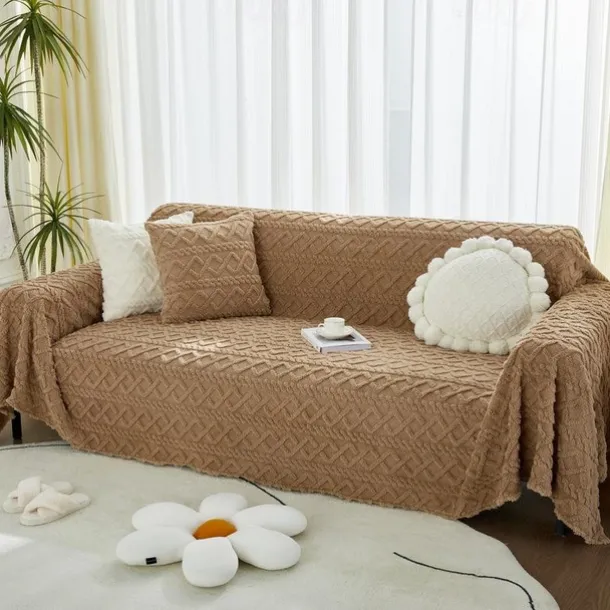 Sofa Cover Sofa Blanket Plush Jacquard Couch Cover Couch Protector Sofa Throw Cover Washable for Armchair/Loveseat/3 Seater/4 Seater/L Shape Sofa