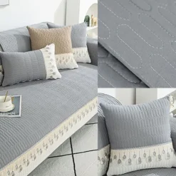 Sofa Mat Sofa Cover Couch Slipcover Grey Anti-Cat Scratch Sofa Seat Pad Cover for Armchair Loveseat 4 or 3 seater L shape for Kids, Pet, Cats(Not Sold By A Set)