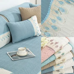 Sofa Mat Sofa Cover Couch Slipcover Grey Anti-Cat Scratch Sofa Seat Pad Cover for Armchair Loveseat 4 or 3 seater L shape for Kids, Pet, Cats(Not Sold By A Set)