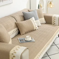 Sofa Mat Sofa Cover Couch Slipcover Grey Anti-Cat Scratch Sofa Seat Pad Cover for Armchair Loveseat 4 or 3 seater L shape for Kids, Pet, Cats(Not Sold By A Set)