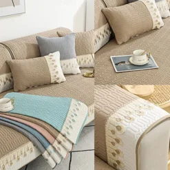 Sofa Mat Sofa Cover Couch Slipcover Grey Anti-Cat Scratch Sofa Seat Pad Cover for Armchair Loveseat 4 or 3 seater L shape for Kids, Pet, Cats(Not Sold By A Set)