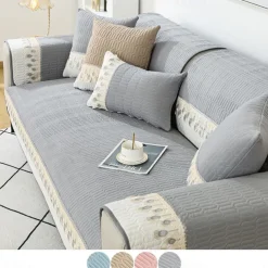 Sofa Mat Sofa Cover Couch Slipcover Grey Anti-Cat Scratch Sofa Seat Pad Cover for Armchair Loveseat 4 or 3 seater L shape for Kids, Pet, Cats(Not Sold By A Set)