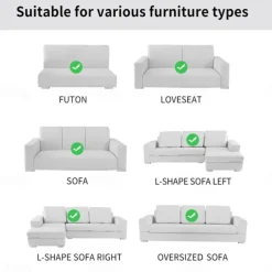 Sofa Mat Sofa Cover Couch Slipcover Grey Anti-Cat Scratch Sofa Seat Pad Cover for Armchair Loveseat 4 or 3 seater L shape for Kids, Pet, Cats(Not Sold By A Set)